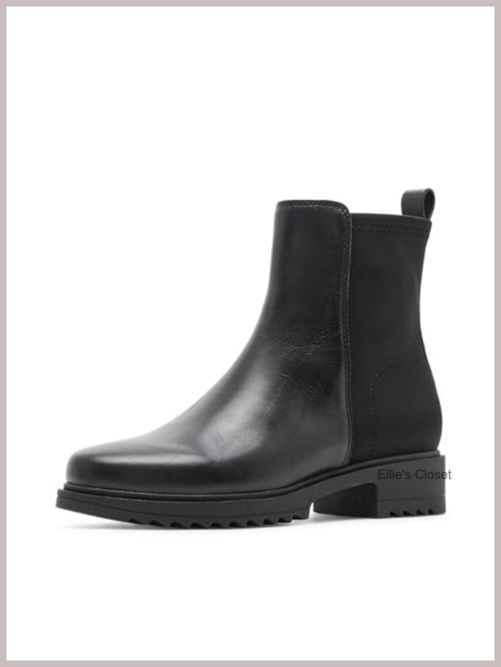 Waterproof Suede Ankle Bootie Stacked Block Heel Dress Boot
